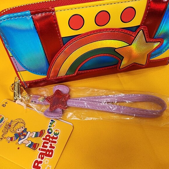Loungefly Rainbow Brite Cosplay Rainbow Metallic 80s Cartoon Wristlet Wallet NEW - Picture 3 of 15